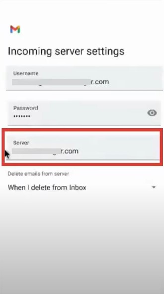 Next in the Incoming Server Settings