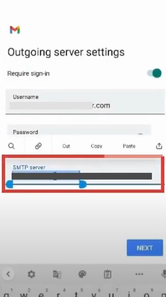 SMTP server in the outgoing server