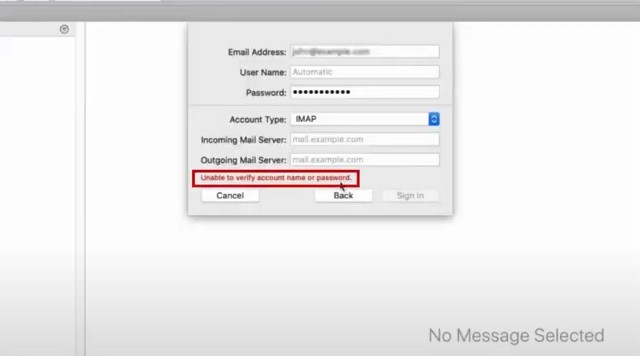 Apple Mail informs