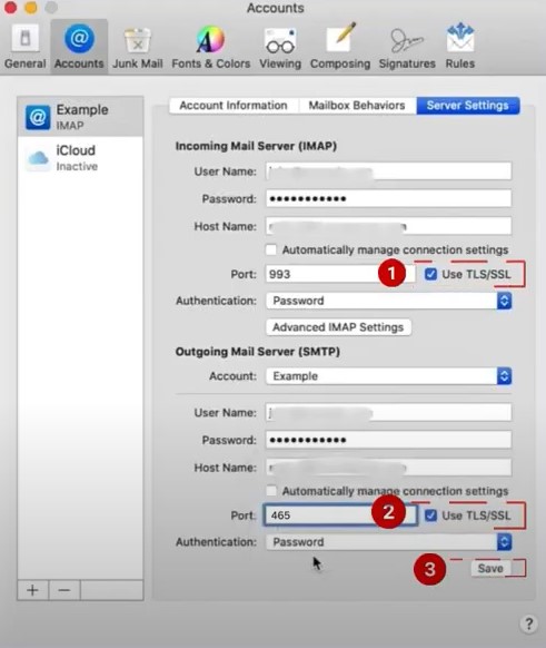Use SSL/TLS checkboxes are selected