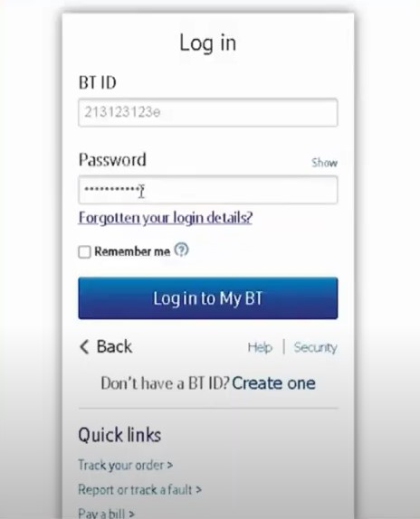 BTineternet email address and password