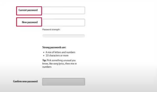 BT Mail current password