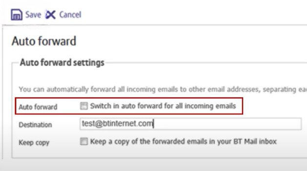set Auto Forward