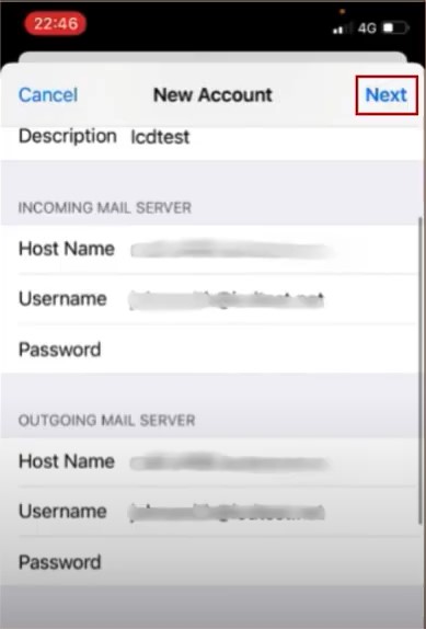 tap Next and wait for it to verify the details