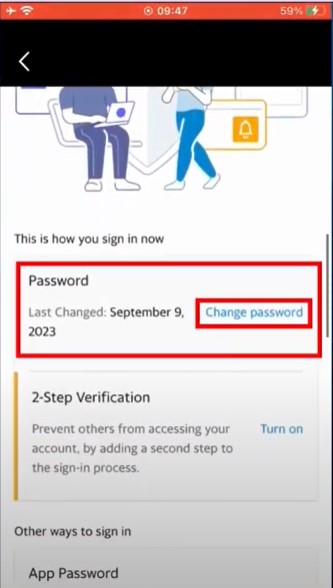 Create a new password