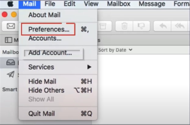 top left side of the screen and click Mail