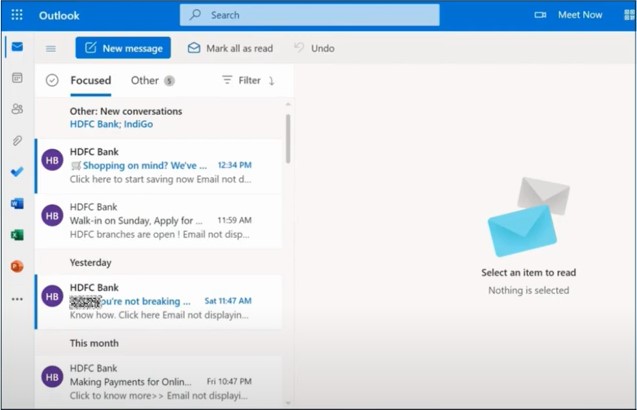 Open Outlook application