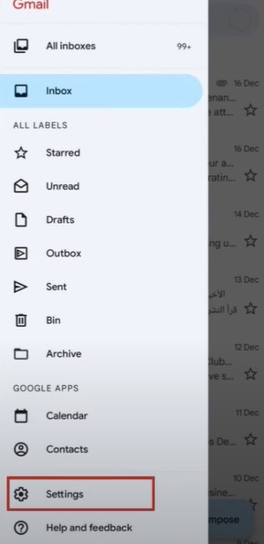 navigate to Settings