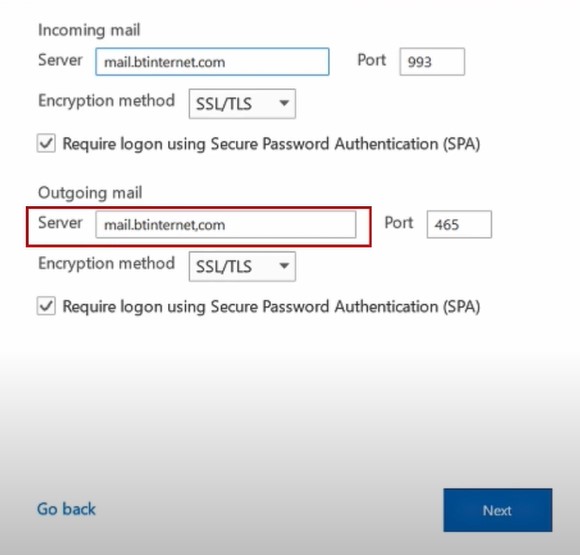 to set up the Outgoing Mail