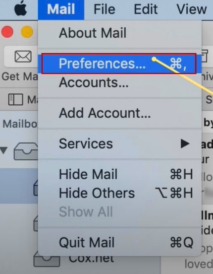 click Mail on the upper-left side