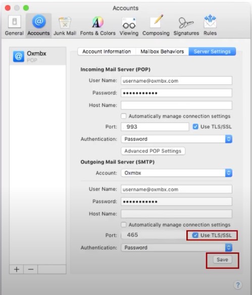 Select the Use TLS/SSL options