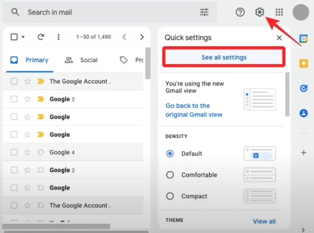 click the Settings icon