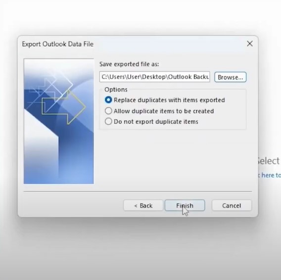 Once set, click Finish