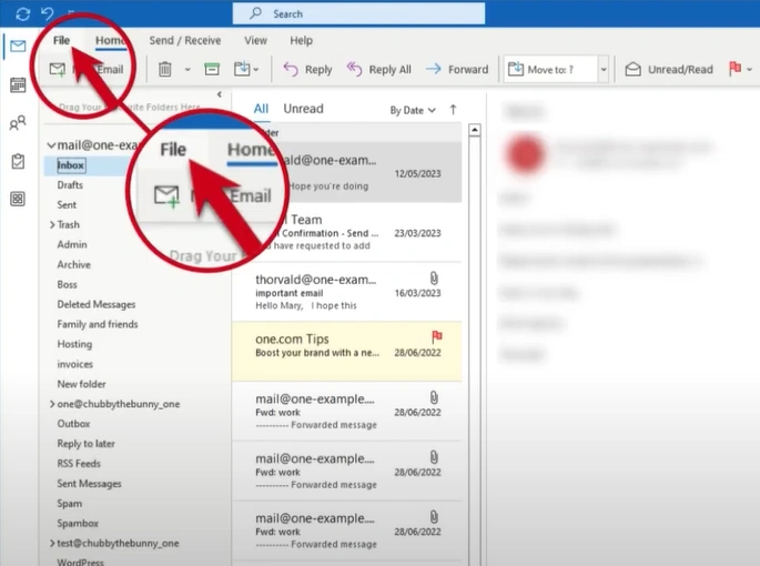 open your Outlook and click File