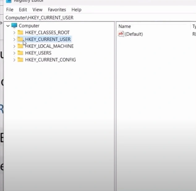 Expand the HKEY_CURRENT_USER