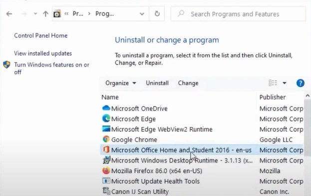 Right-click on your Microsoft Office
