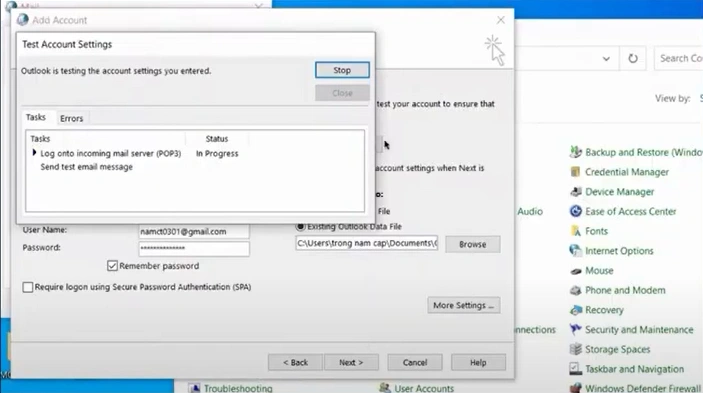 Wait for Outlook to test