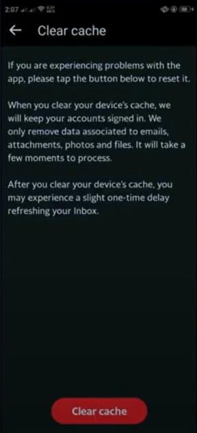 Clear Cache again on the next screen
