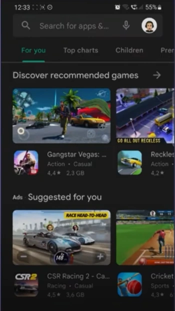 Open the Play Store