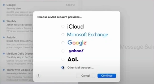 Choose Other Mail Account