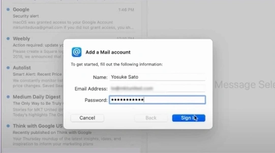 Click Sign in
