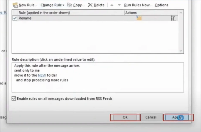 Click Apply, then click OK