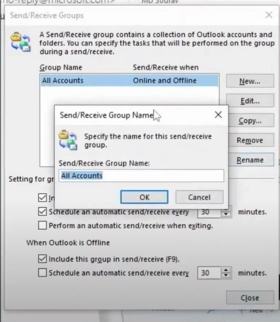 Click on the Rename button