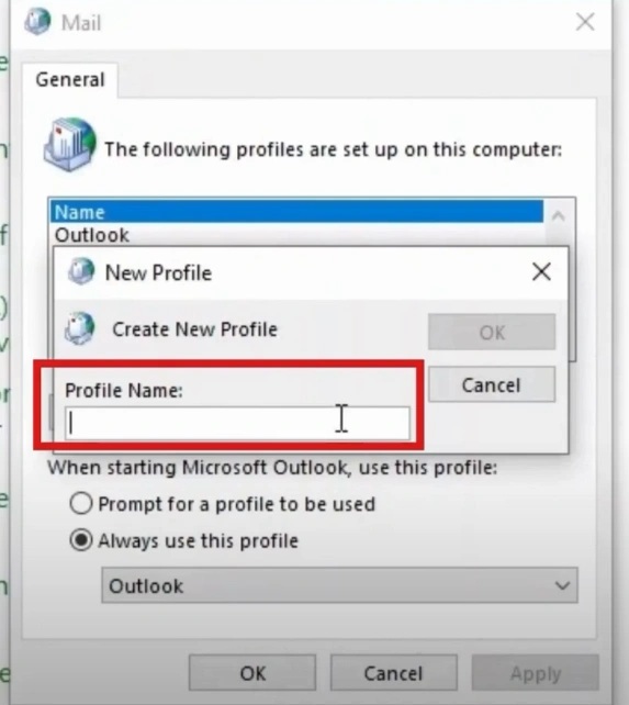 Provide a profile name