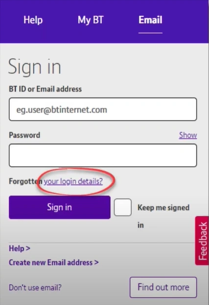 Click on the Forgotten your login details