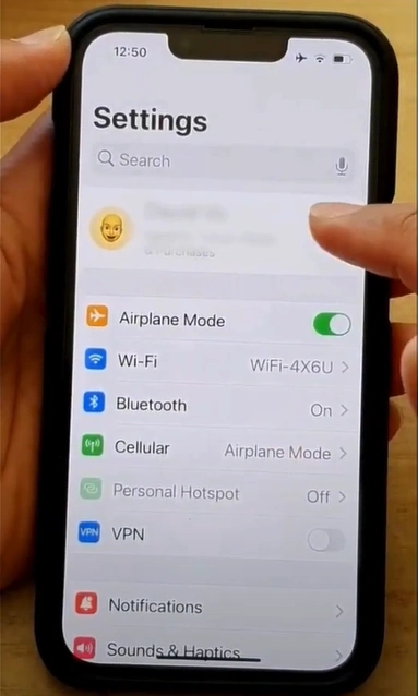 then tap on Apple ID profile