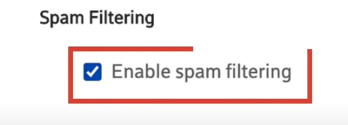 Enable the spam filtering option